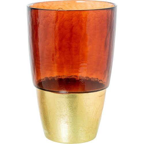 JARRÓN CRISTAL MARRÓN/DORADODORADO