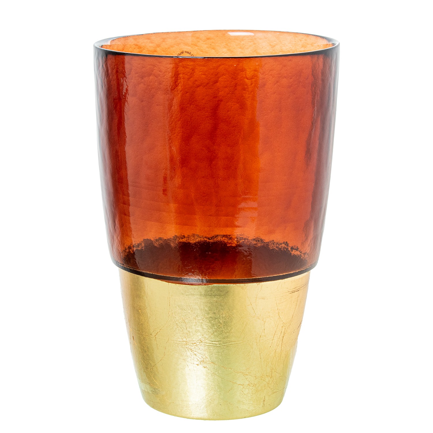 JARRÓN CRISTAL MARRÓN/DORADODORADO