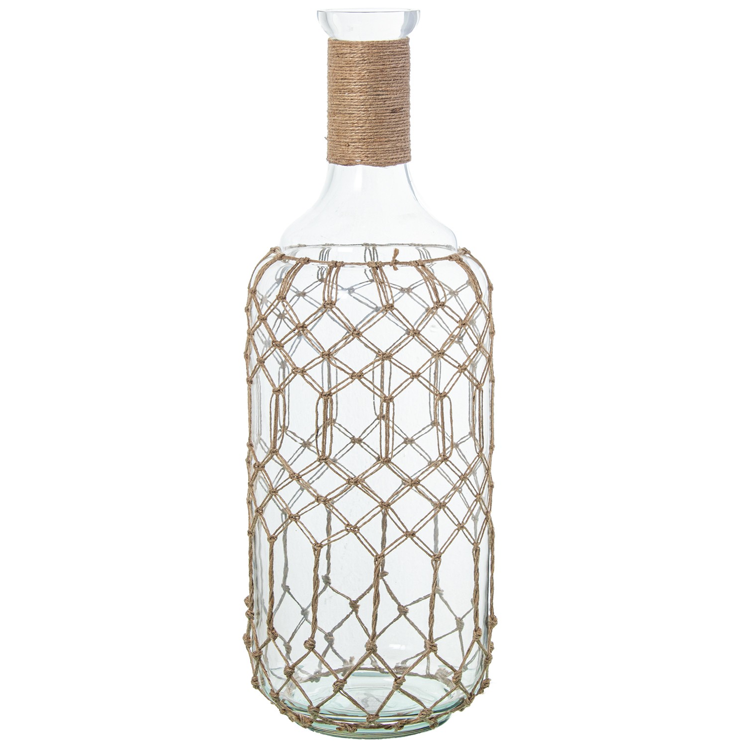 JARRÓN BOTELLA CRISTAL 54CM C/OPACO