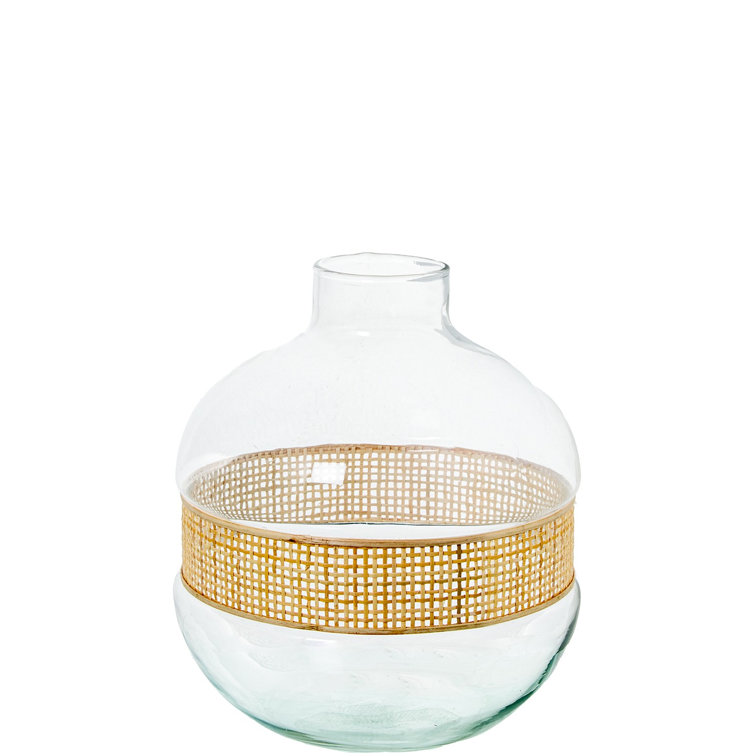 JARRÓN CRISTAL C/MIMBRE