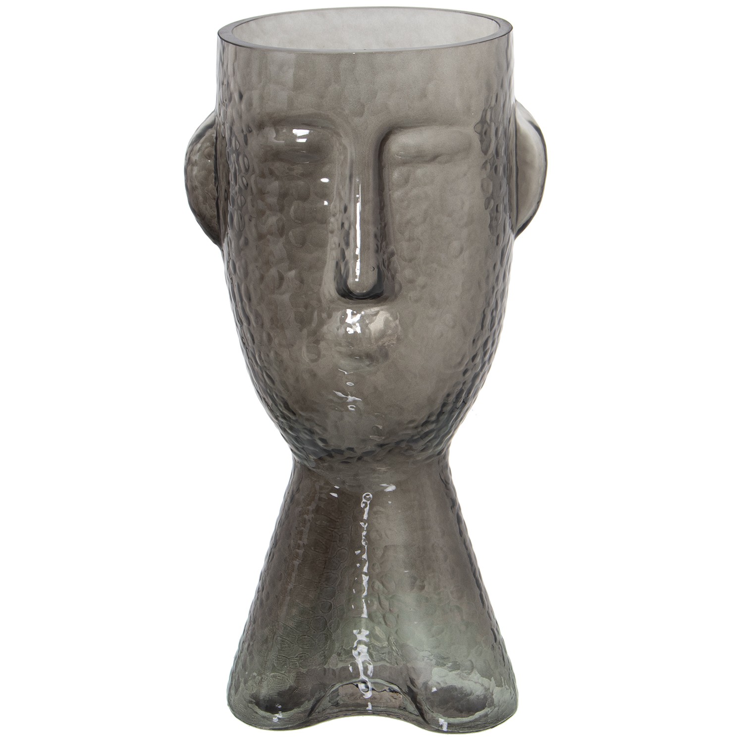 JARRÓN CRISTAL GRIS ROSTRO