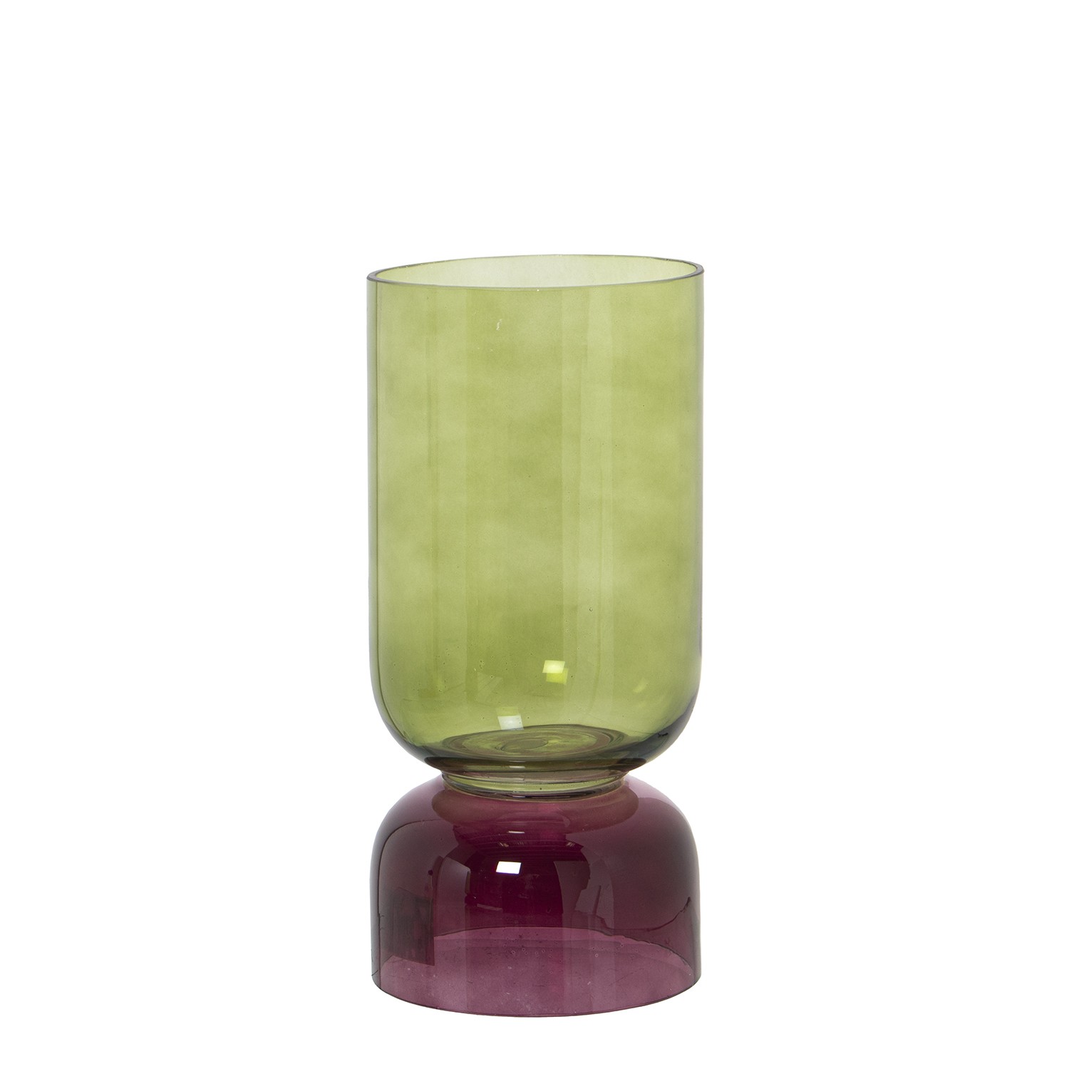 JARRÓN CRISTAL VERDE/VIOLETA