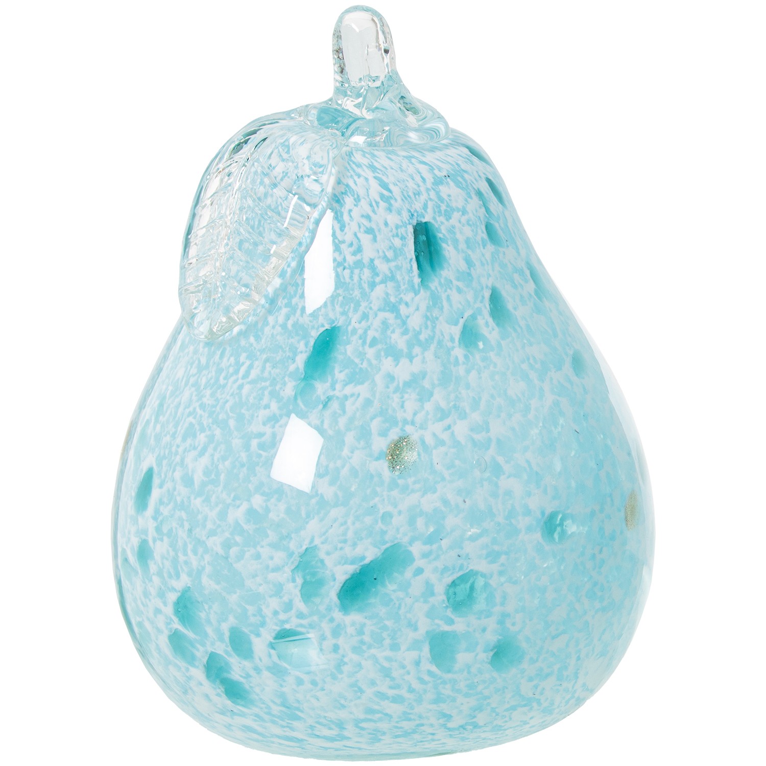 FIGURA PERA CRISTAL CELESTE MO MOTEADO