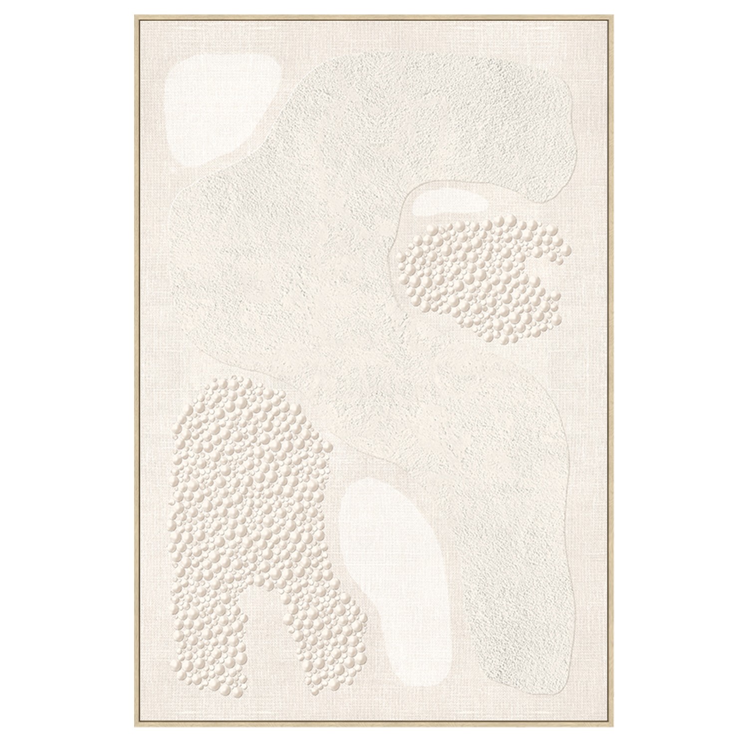 CUADRO LIENZO MARCO MADERA NATURAL 120X120 CM. ABSTRACTO