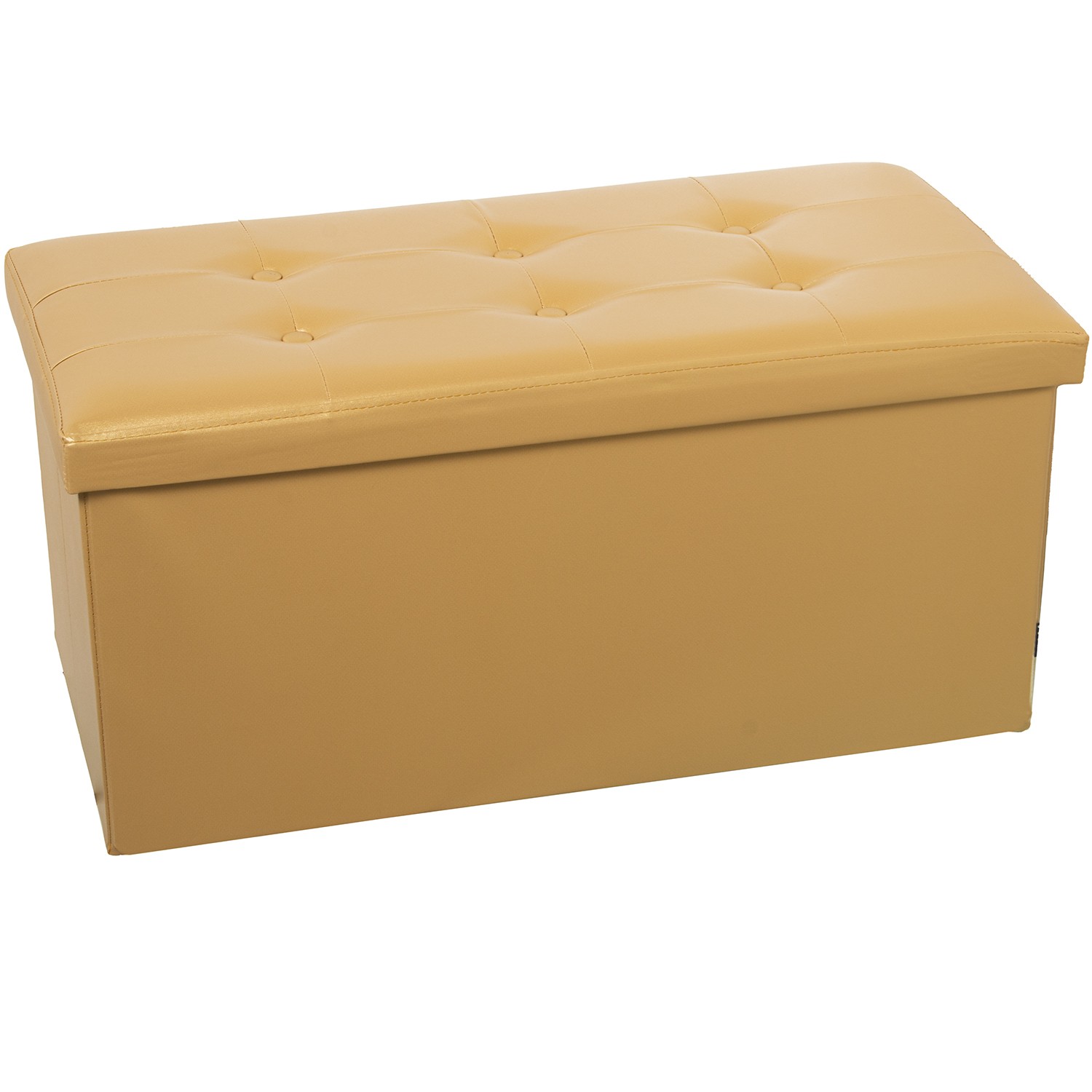 PUF PLEGABLE POLIPIEL DORADO ALMACENAJE