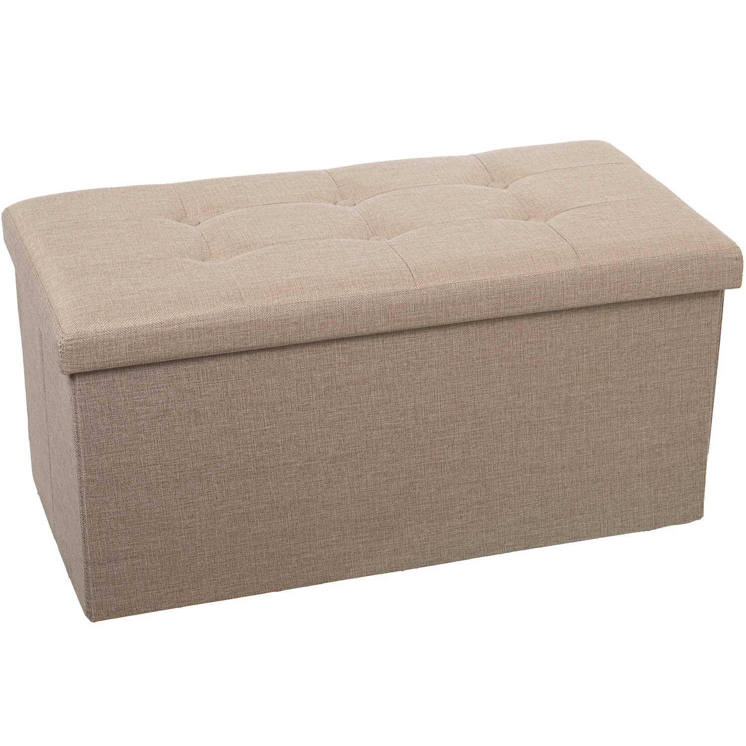 PUF PLEGABLE POLIESTER BEIGE AMACENAJE