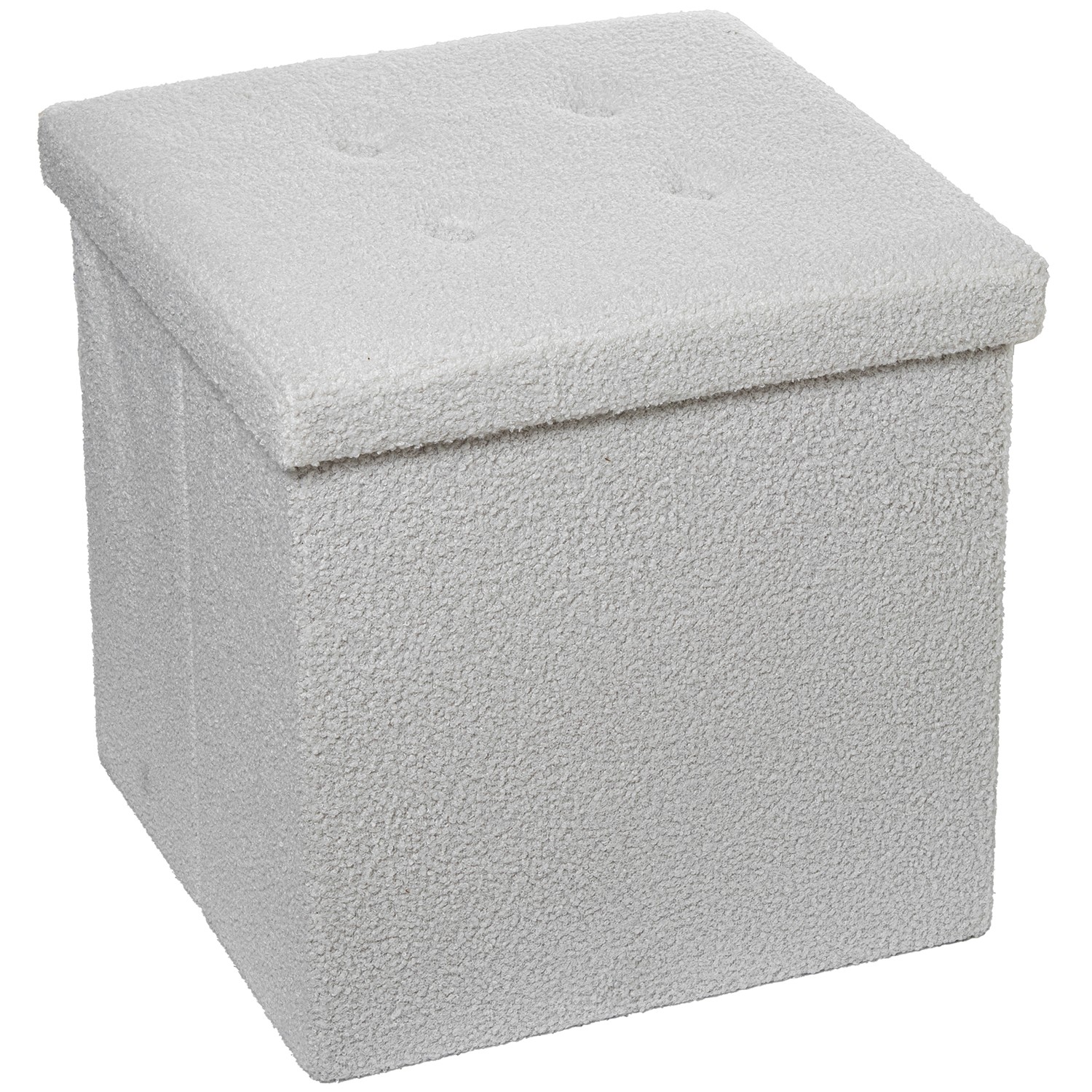 PUF PLEGABLE POLIESTER BLANCO ALMACENAJE