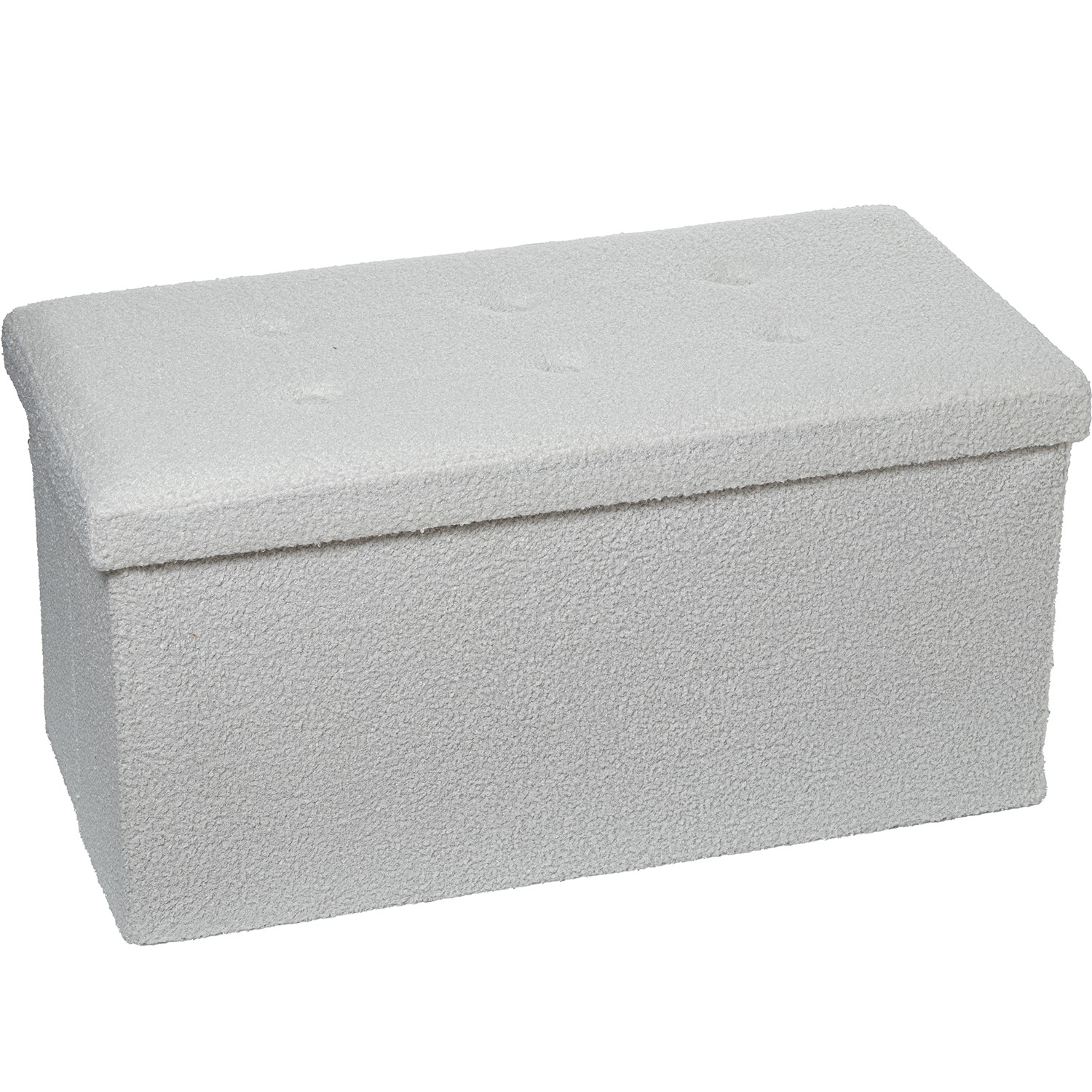 PUF PLEGABLE POLIÉSTER BLANCO ALMACENAJE