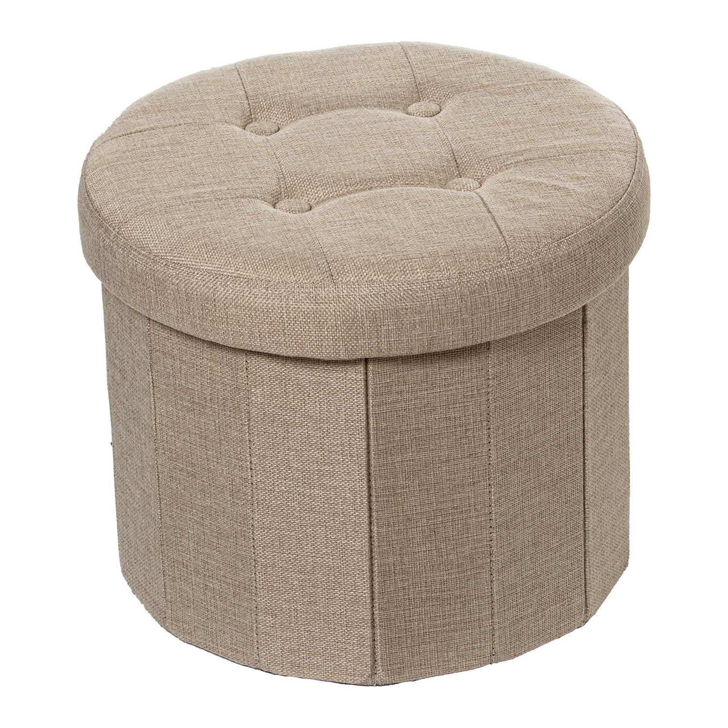 PUF PLEGABLE POLIÉSTER GRIS ALMACENAJE