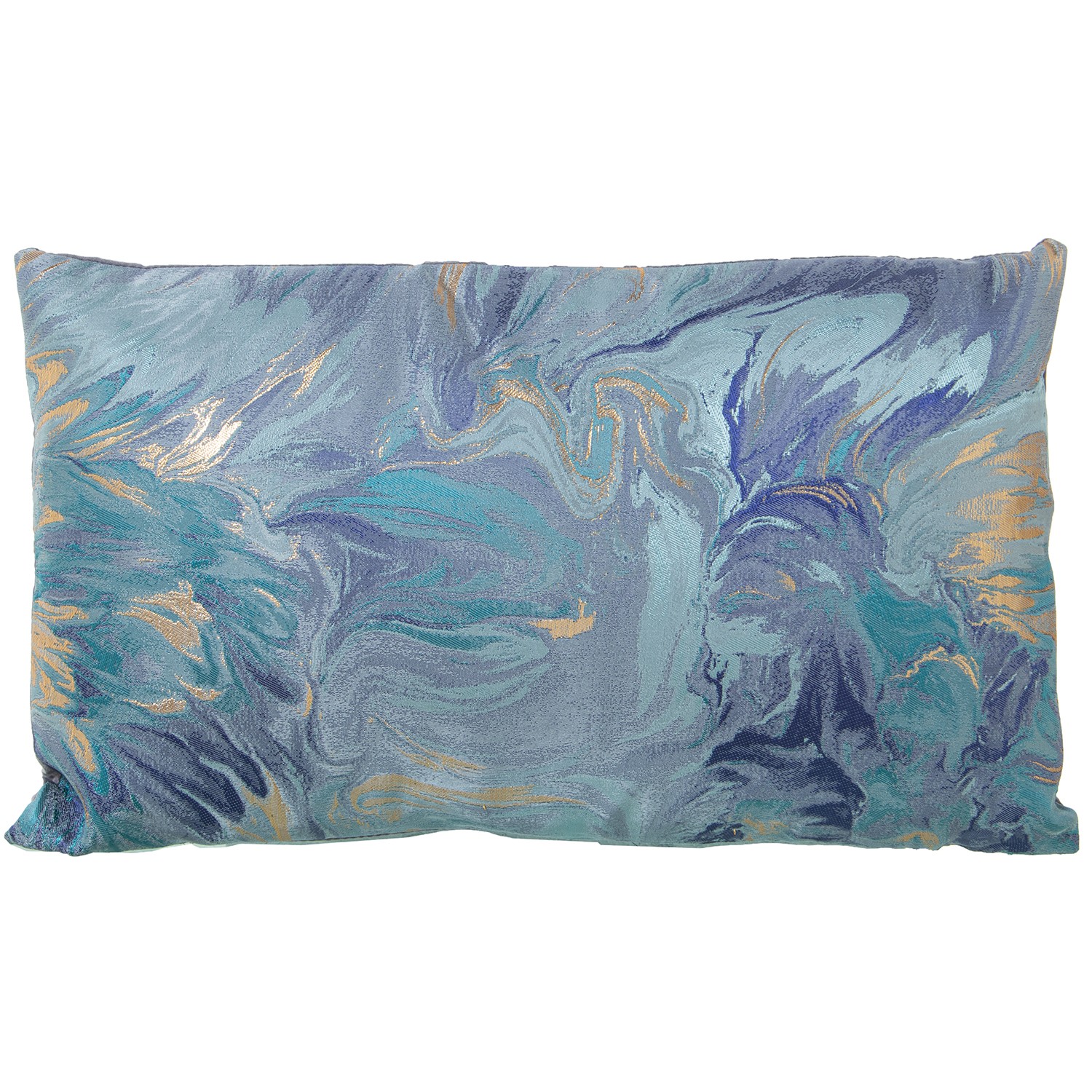 COJÍN 30X50CM POLIÉSTER AZULC/CREMALLERA