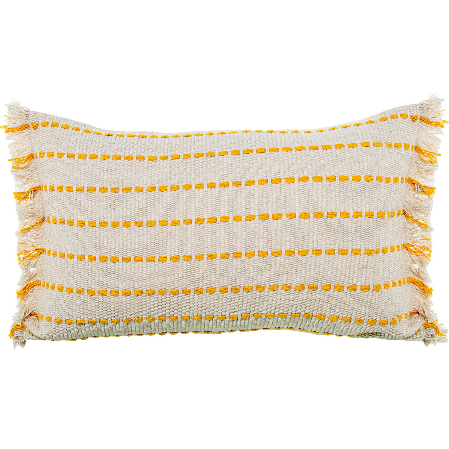 COJÍN 50X30CM CREMA/AMARILLO 100% ALDOGÓN