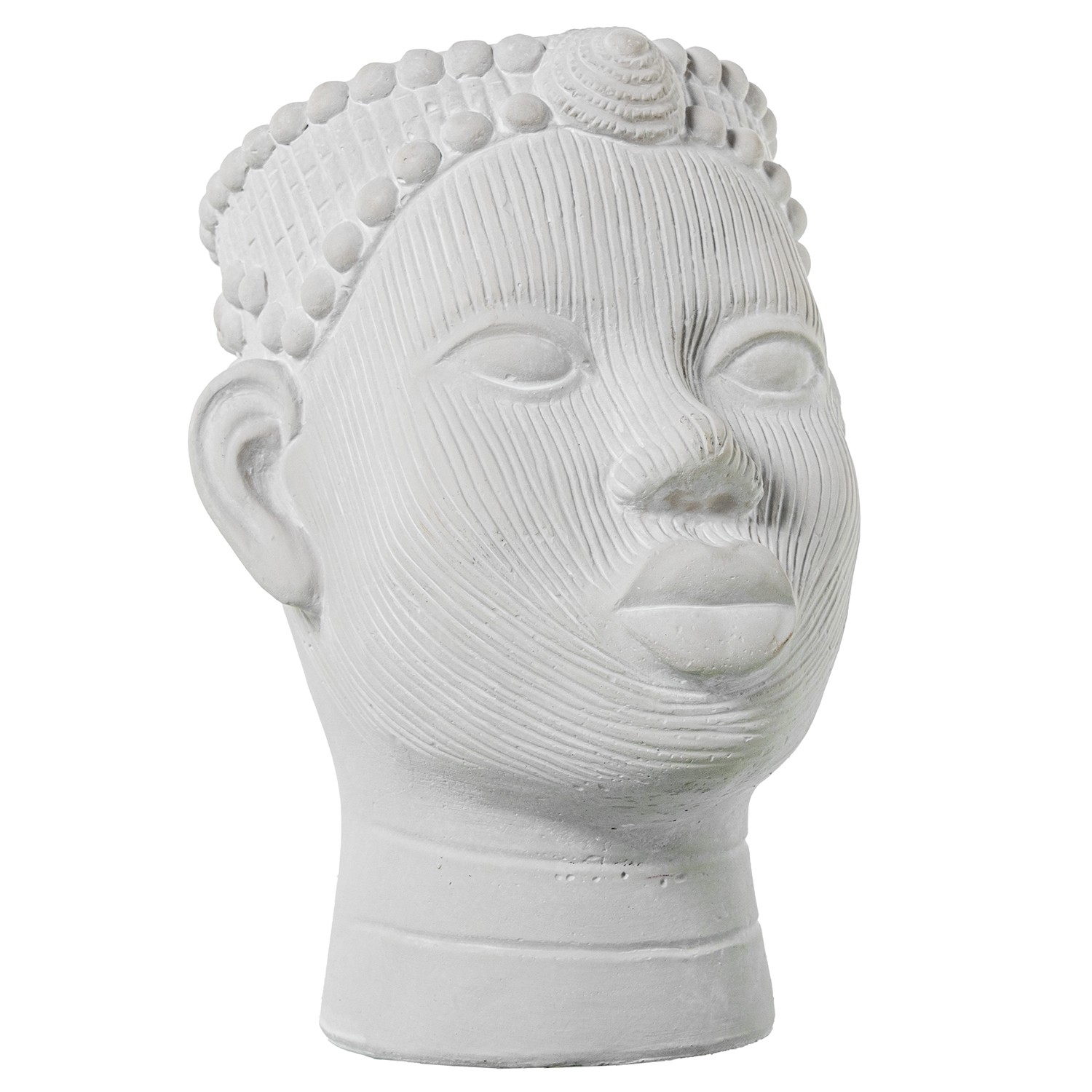 MACETERO CERÁMICA BLANCA ROSTR AFRICANA