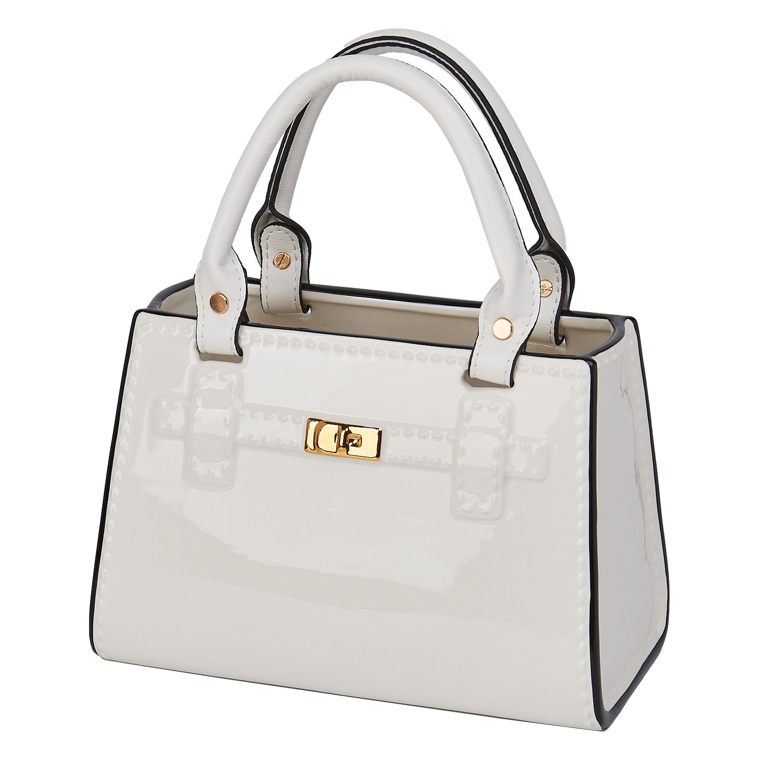 FIGURA CERAMICA BOLSO BLANCO