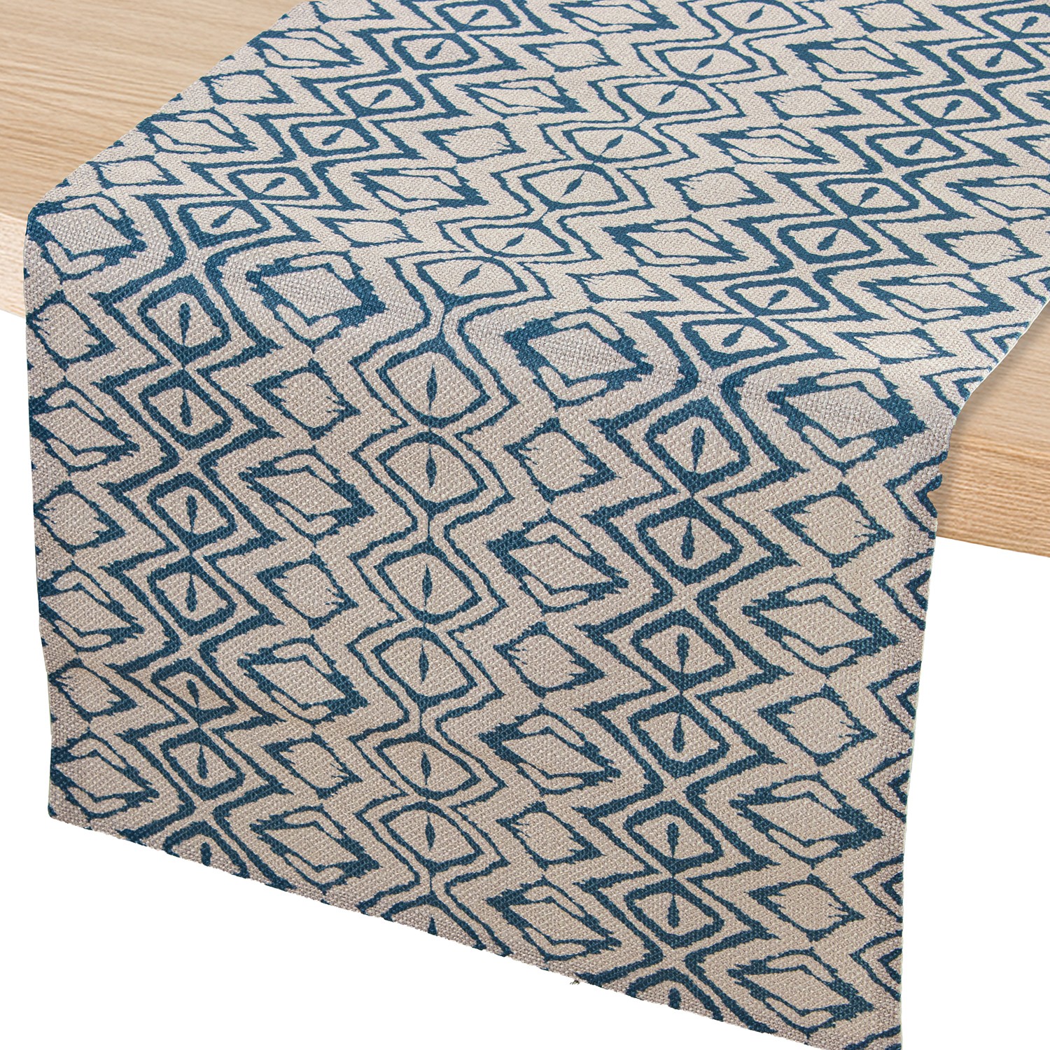 CAMINO DE MESA 45X160CM 100% PSTER AZUL C/DECORADO