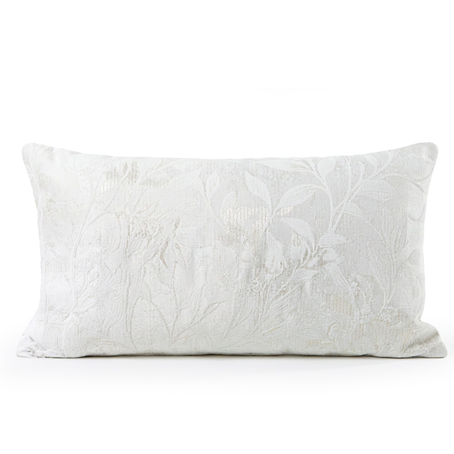 COJÍN 50X30CM 100% POLIÉSTER BLANCO DECORADO