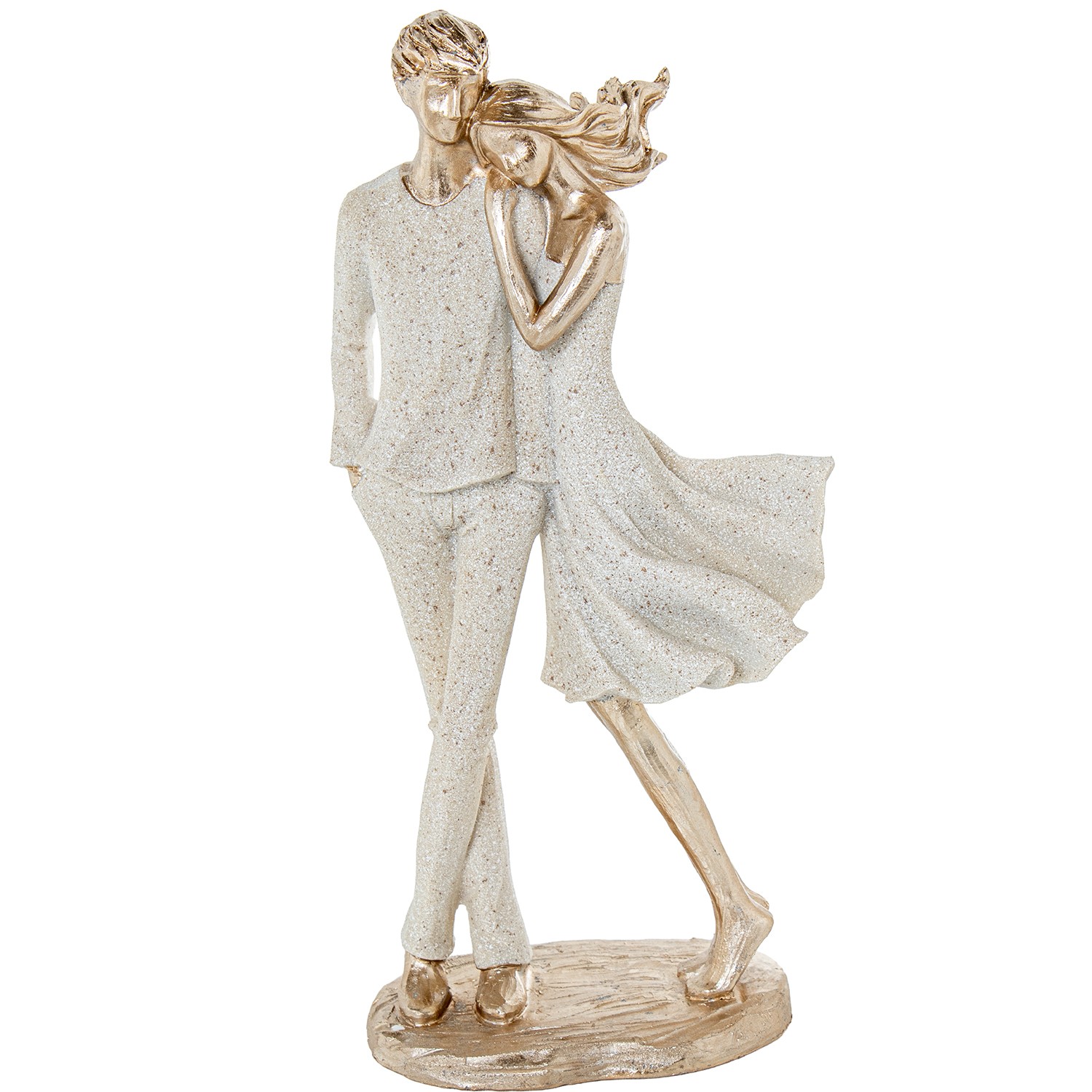 FIGURA RESINA PAREJA BEIGE ARES BEIGE ARENA/DORADO