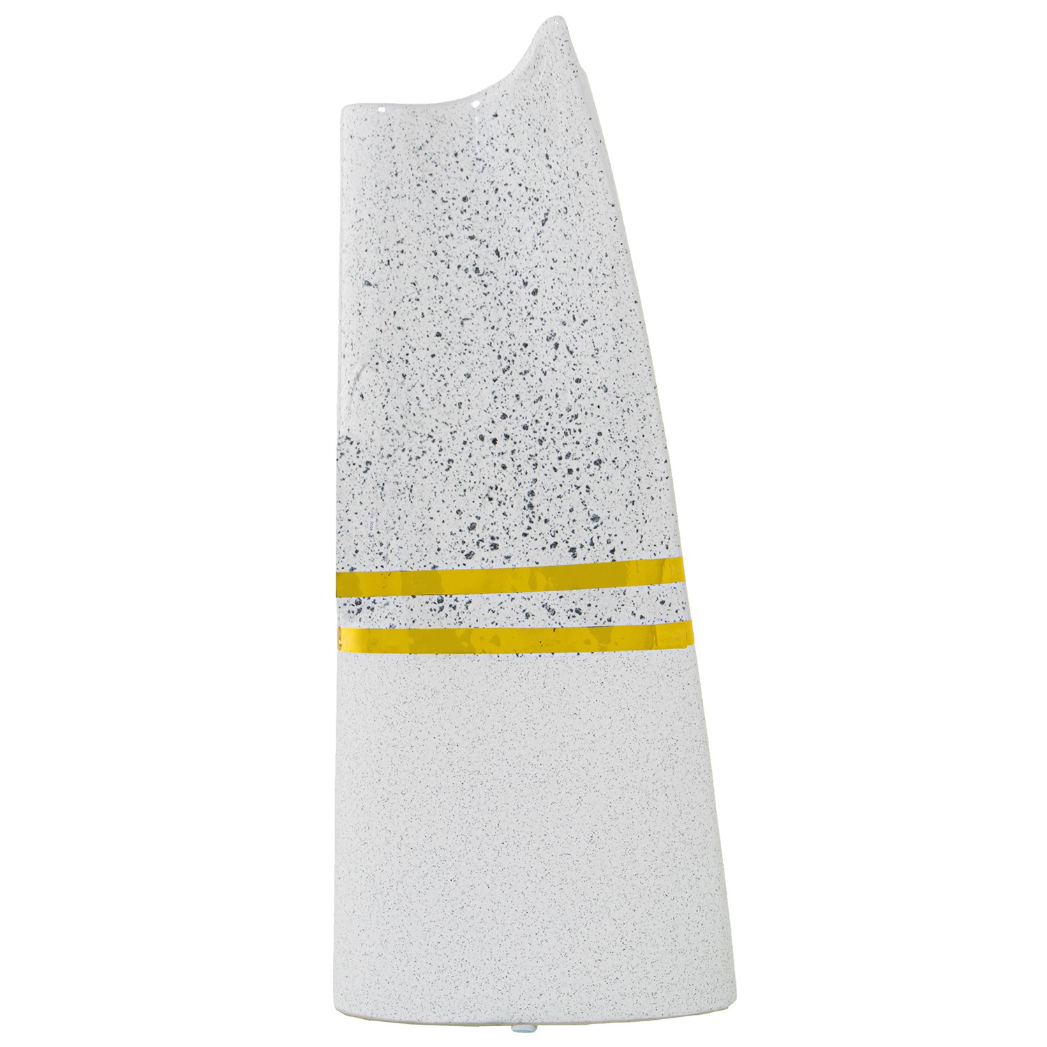 JARRÓN CERAMICA PLATEADO/BLANCBLANCO ø22/ø30X20CM