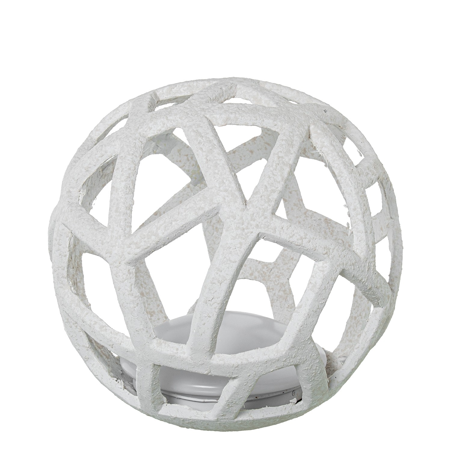 LÁMPARA SOBREMESA LED 35CM BOLA FIBRA VIDRIO CRUDO RUGOSO