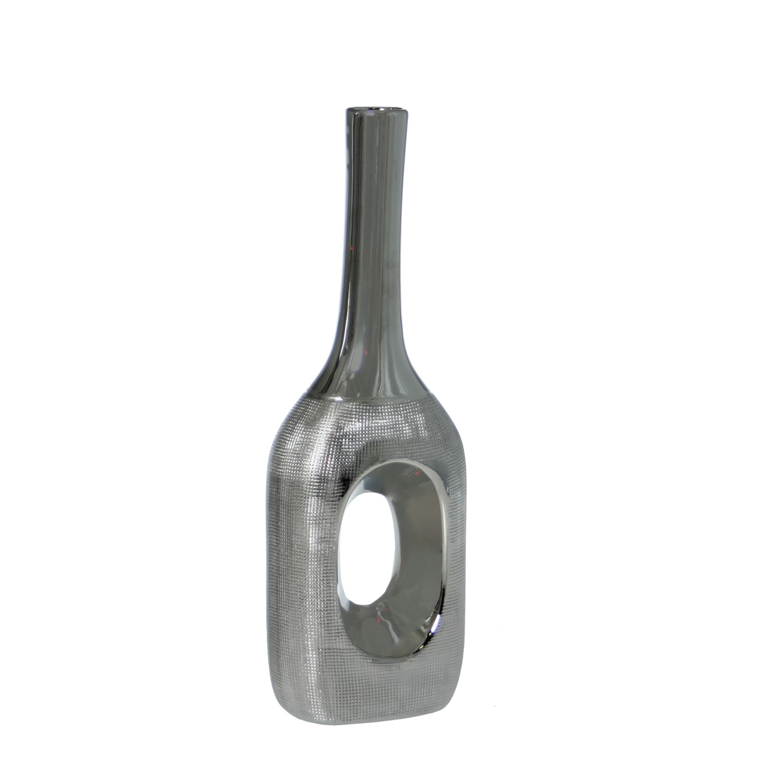 JARRÓN CERÁMICA 33CM PLATA