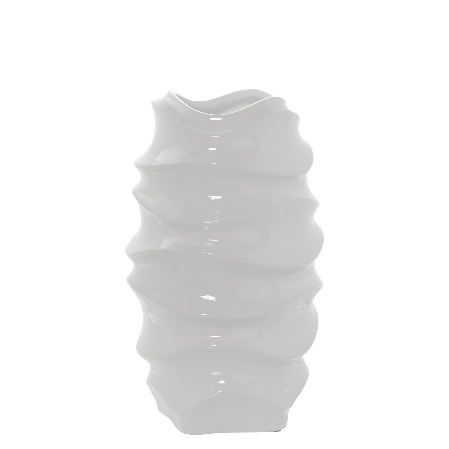 JARRÓN CERÁMICA 33CM BLANCO BRILLO