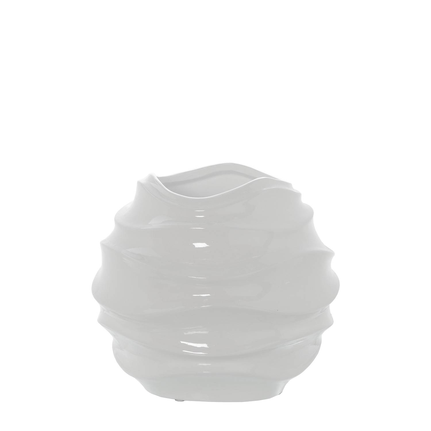 JARRÓN CERÁMICA 20CM BLANCO BRILLO