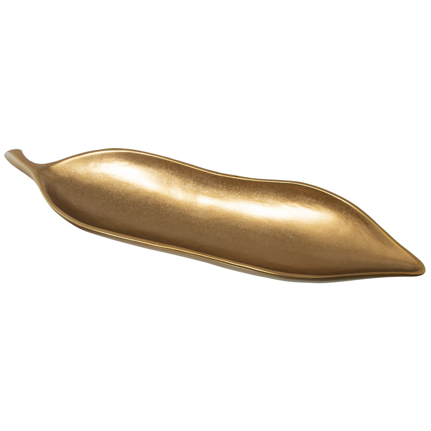 CENTRO CERÁMICA HOJA 60CM ORO