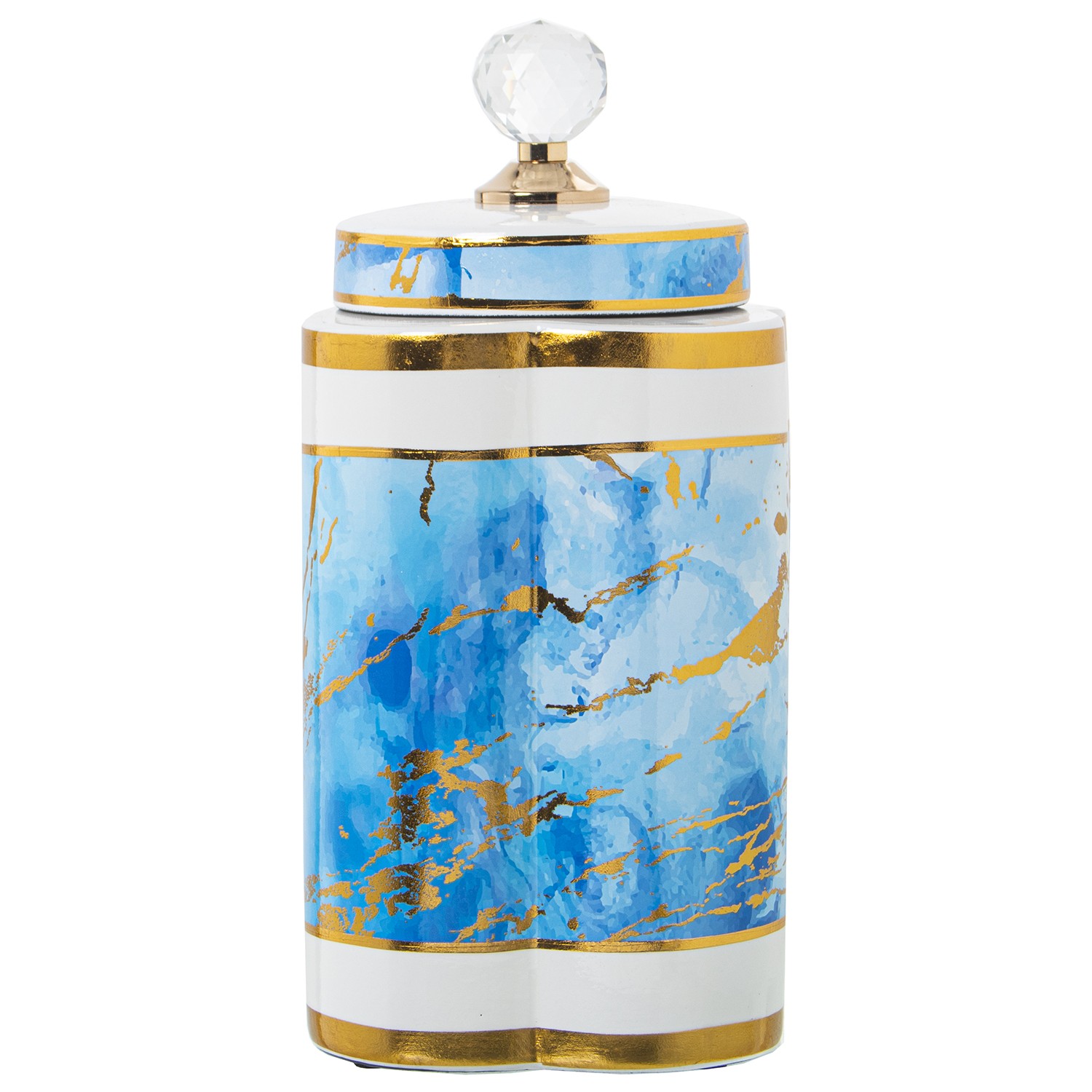 TIBOR CERÁMICA BLANCO/AZUL/DORADO