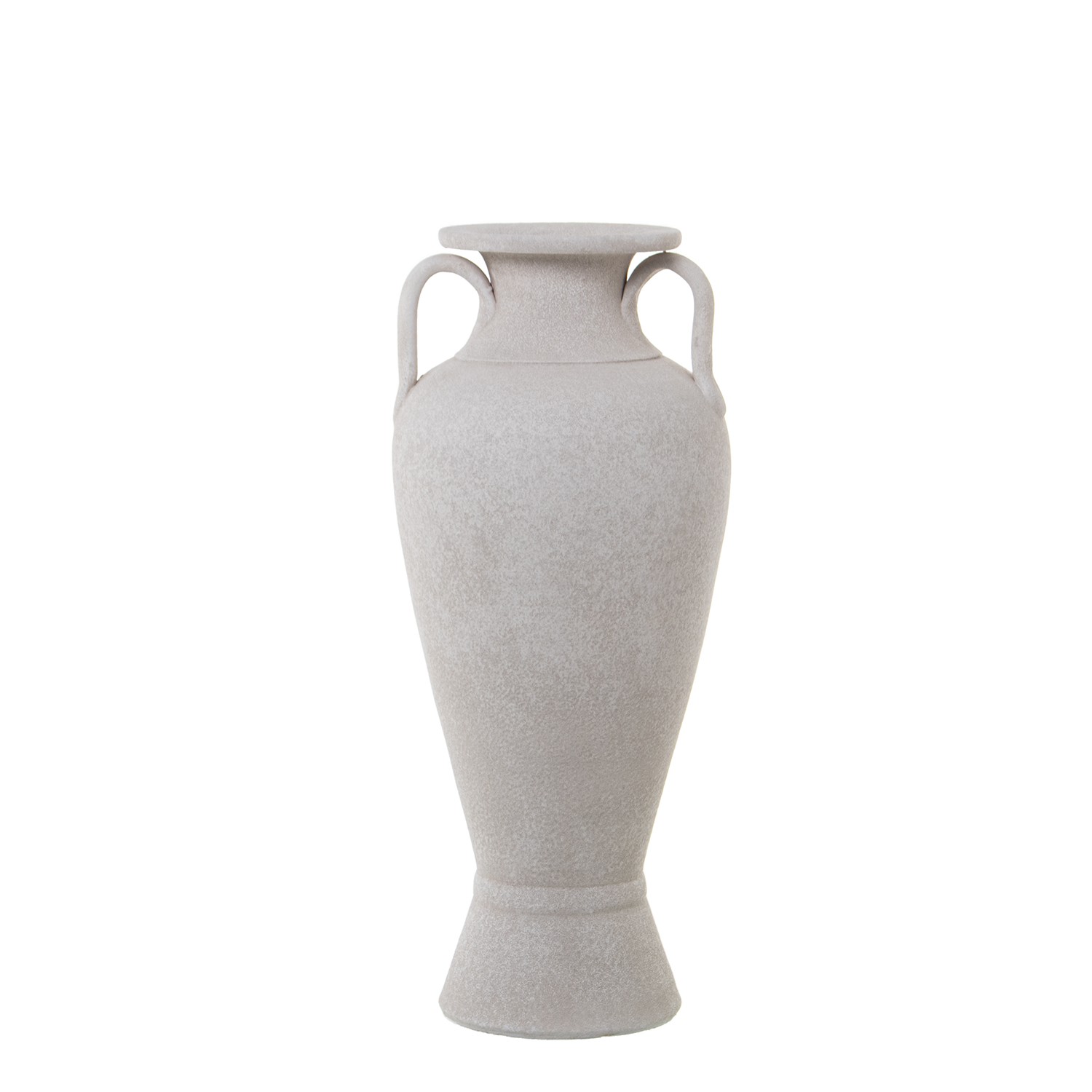 JARRÓN CERÁMICA C/ASAS 60CM BLANCO ARENA