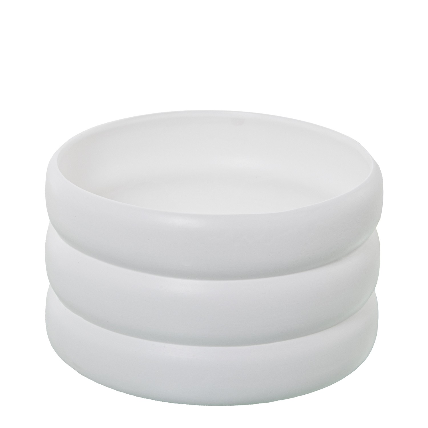 MACETERO CERÁMICA ONDULADO BLANCO MATE