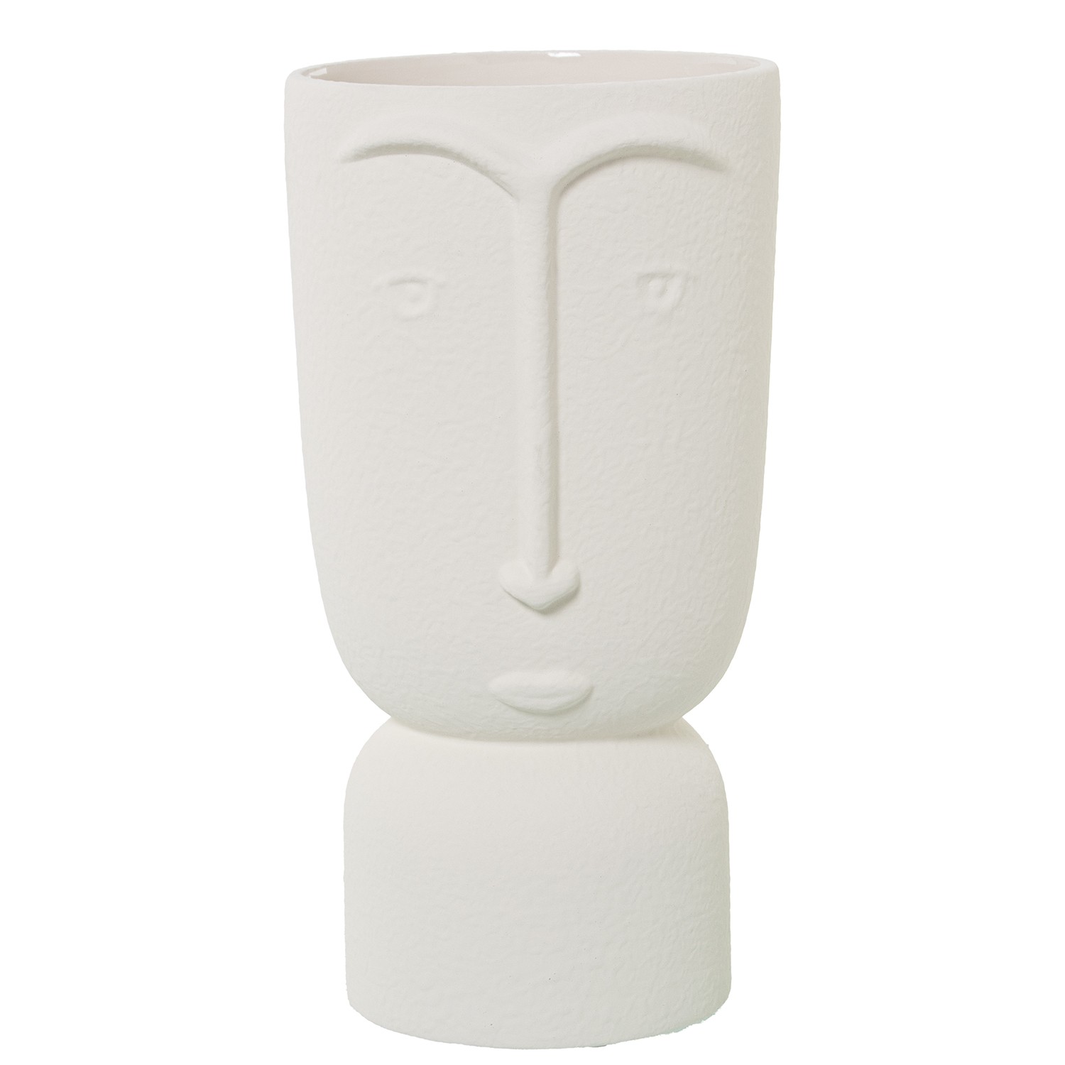 JARRÓN CERÁMICA 29CM ROSTRO CRUDO MATE