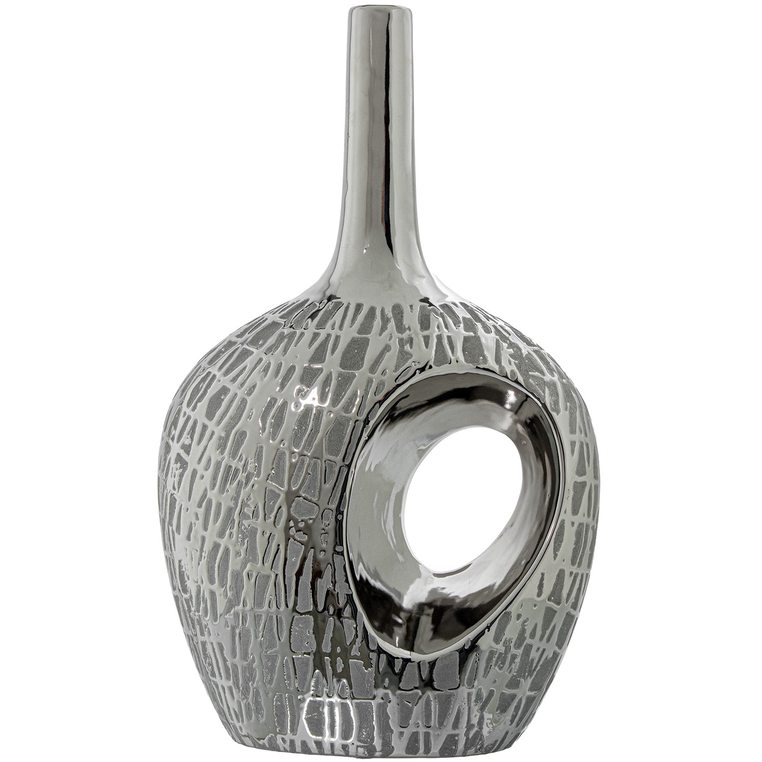 JARRÓN CERÁMICA AGUJERO 36CM PTEADA +57230 1XE27 MAX.40W NO
