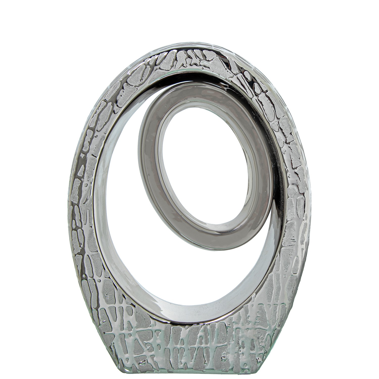 FIGURA ABSTRACTA 26CM CERÁMICA PLATA