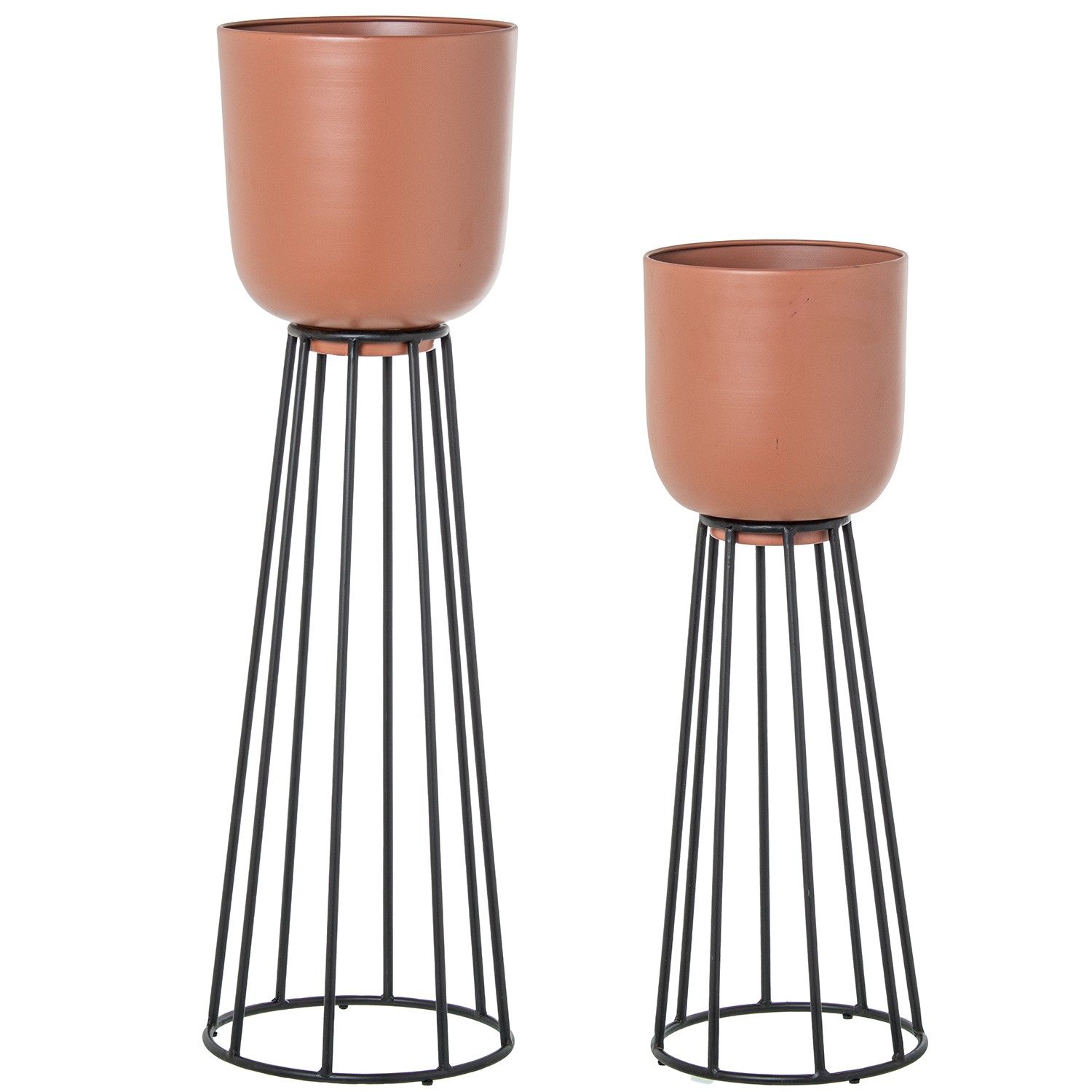 SET 2 MACETEROS METAL COLOR TE