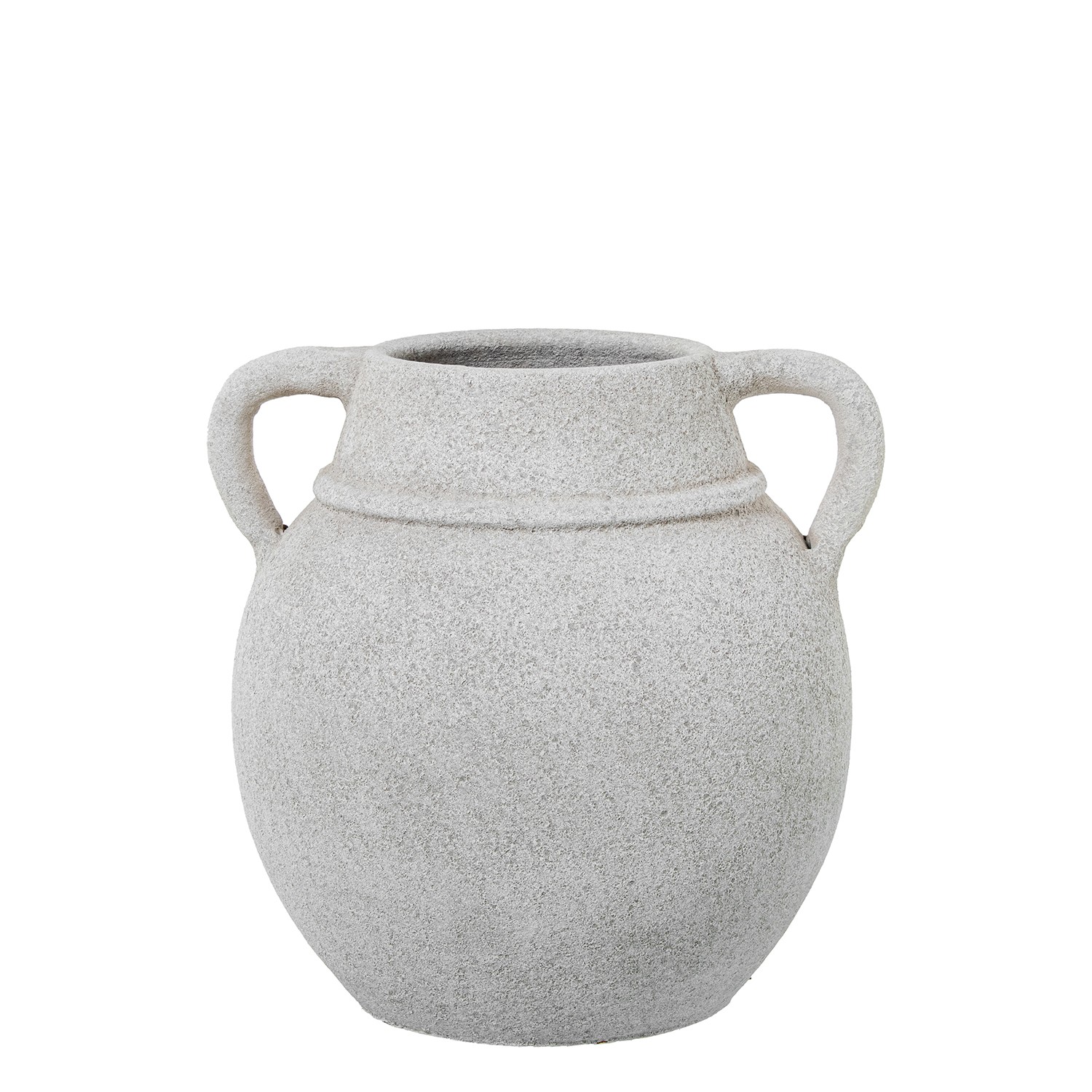 JARRÓN CERÁMICA C/ASAS 25CM BLANCO ARENA