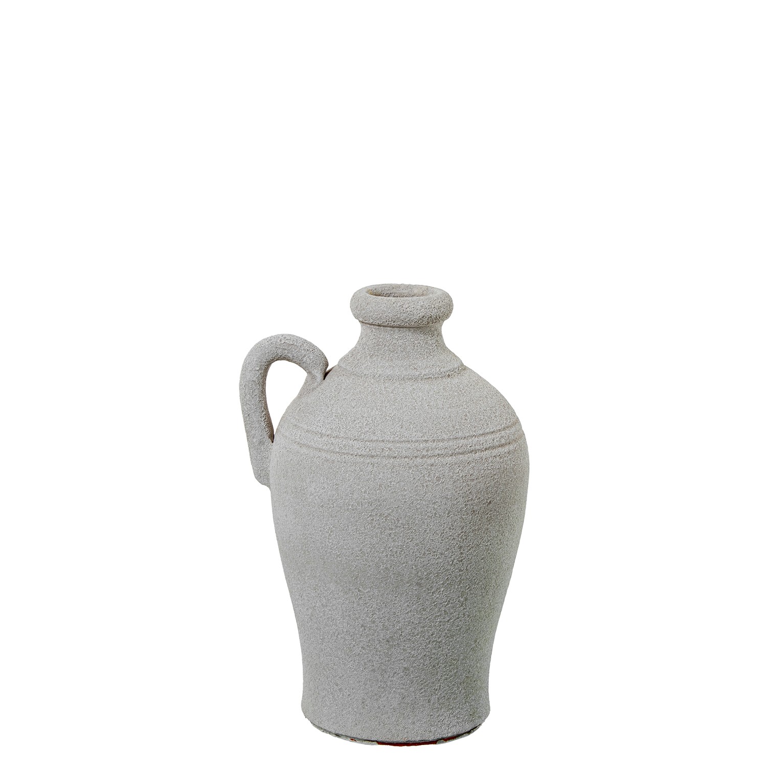 JARRÓN C/ASA CERÁMICA 30CM BLANCO ARENA