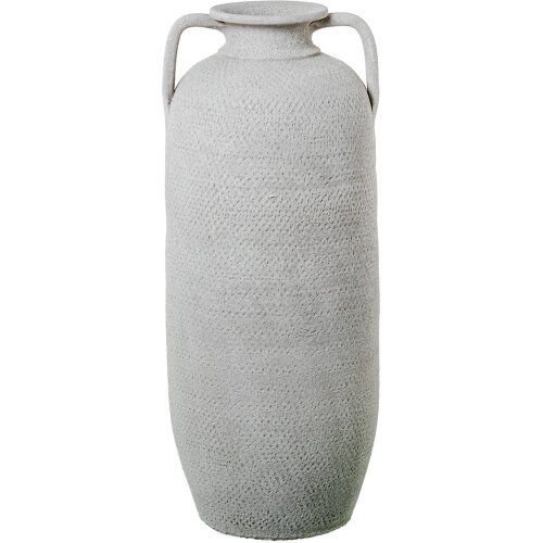 JARRÓN CERÁMICA C/ASAS 60CM BLANCO ARENA