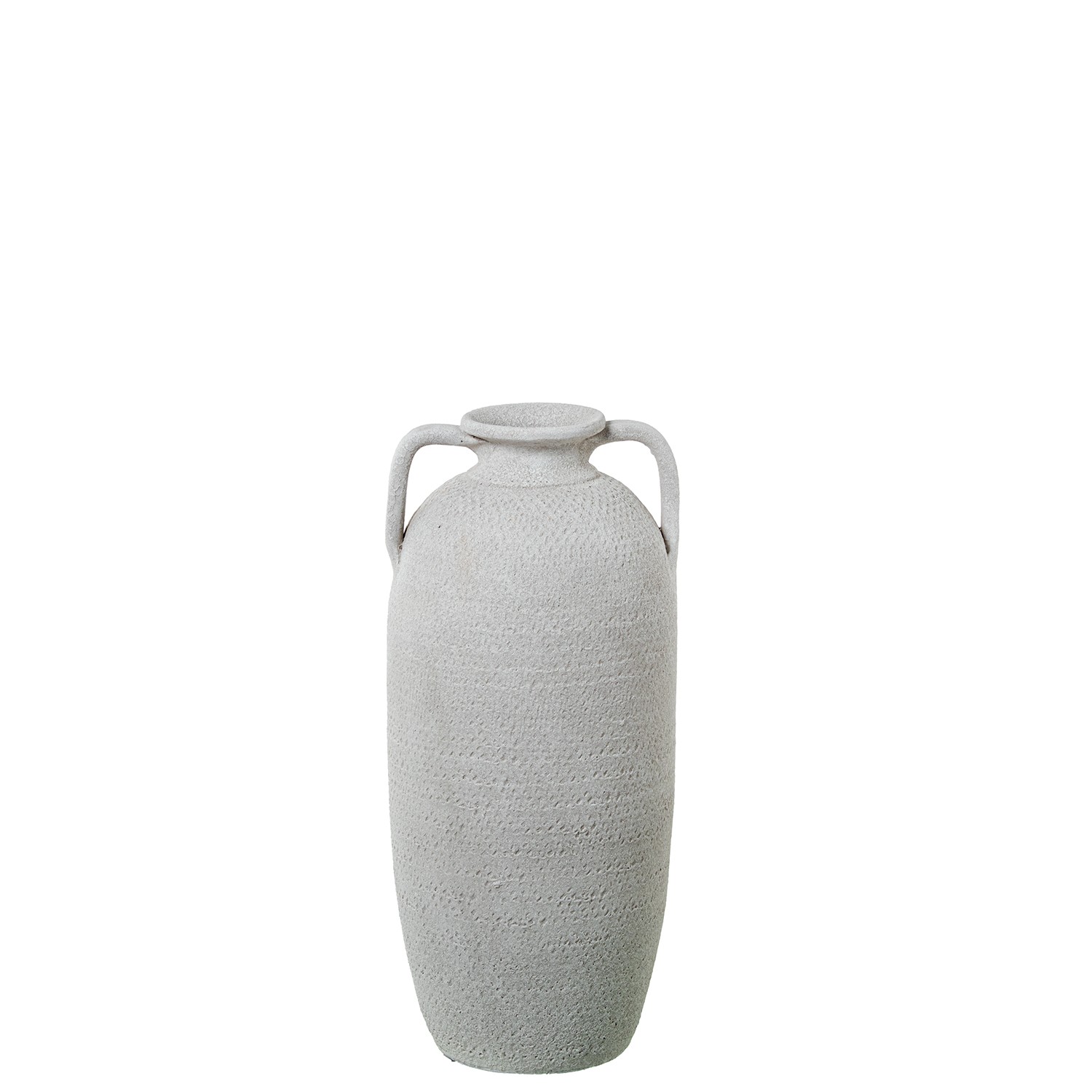 JARRÓN CERÁMICA C/ASAS 50CM BLANCO ARENA