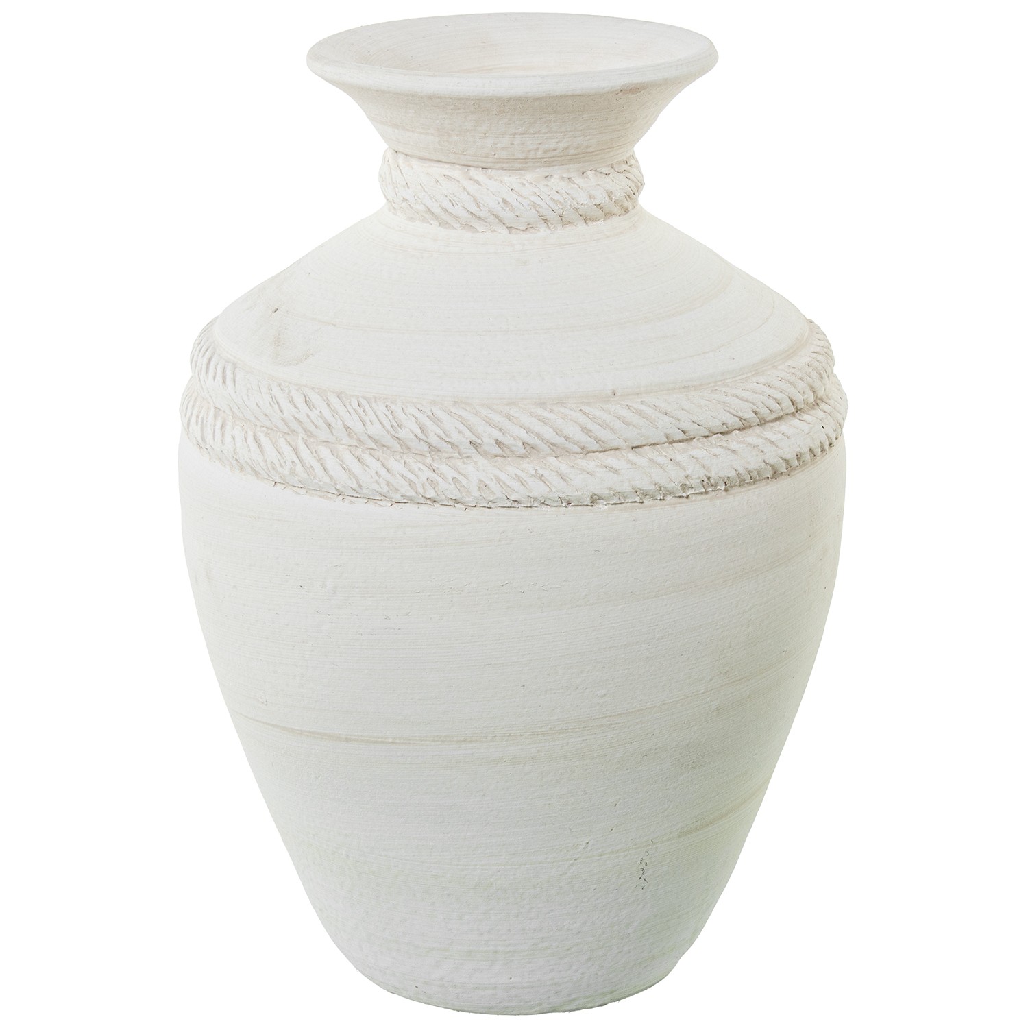 JARRÓN CERAMICA 40CM BLANCO ARENA FINA