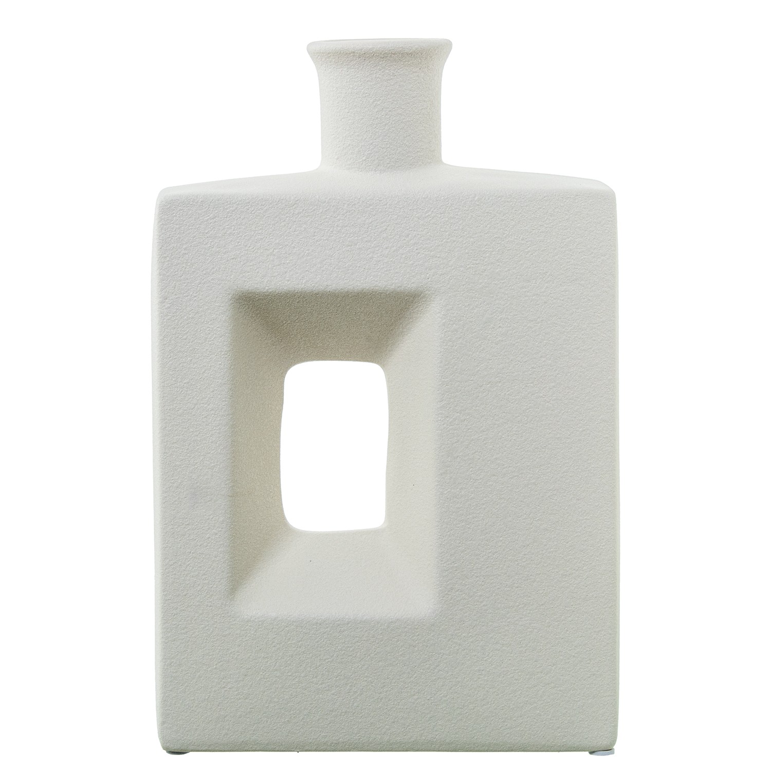 JARRON CERAMICA AGUJERO 30CM CREMA