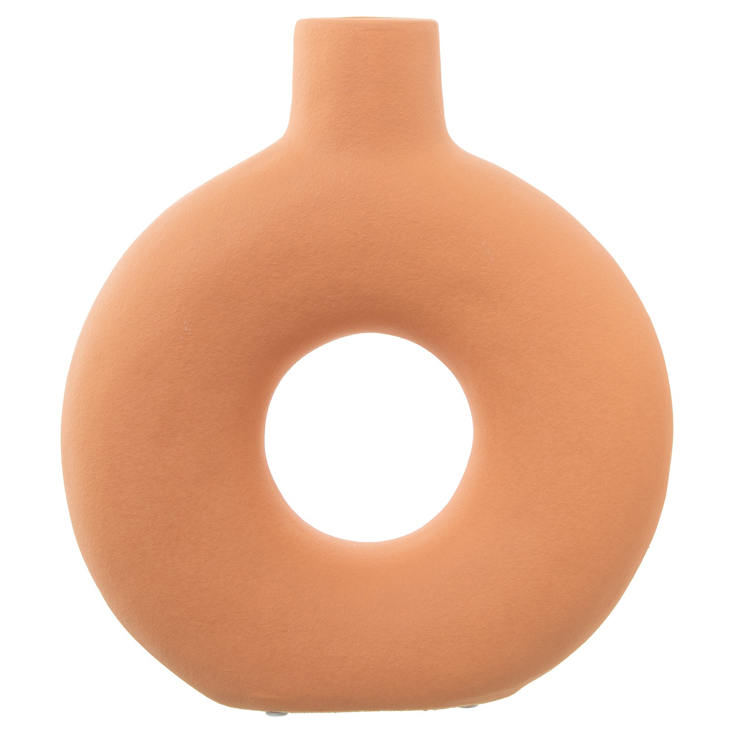 JARRON CERAMICA AGUJERO 30CM MARRON TEJA