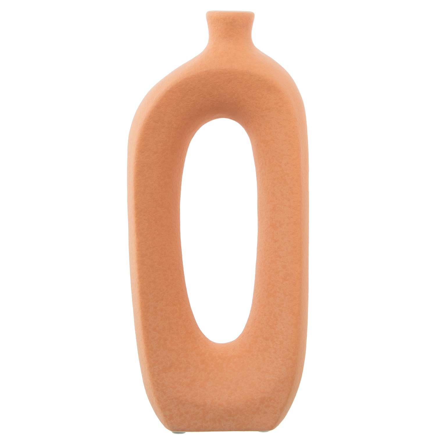 JARRON CERAMICA AGUJERO 30CM MARRON TEJA