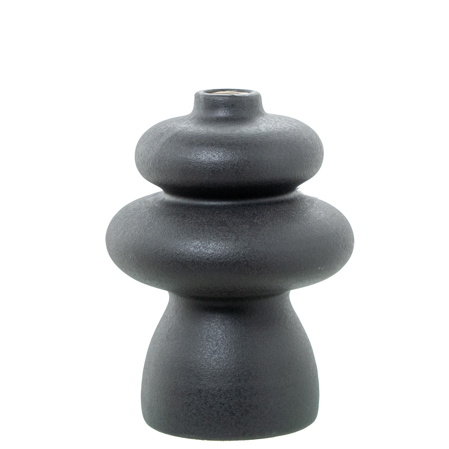 JARRON CERAMICA ABSTRACTO 25CM NEGRA
