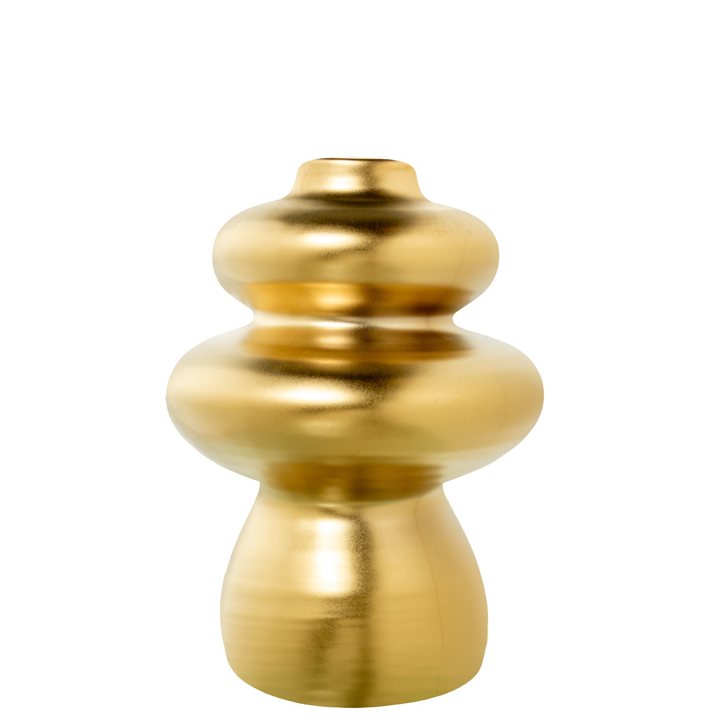 JARRON CERAMICA ABSTRACTO 20CM ORO MATE
