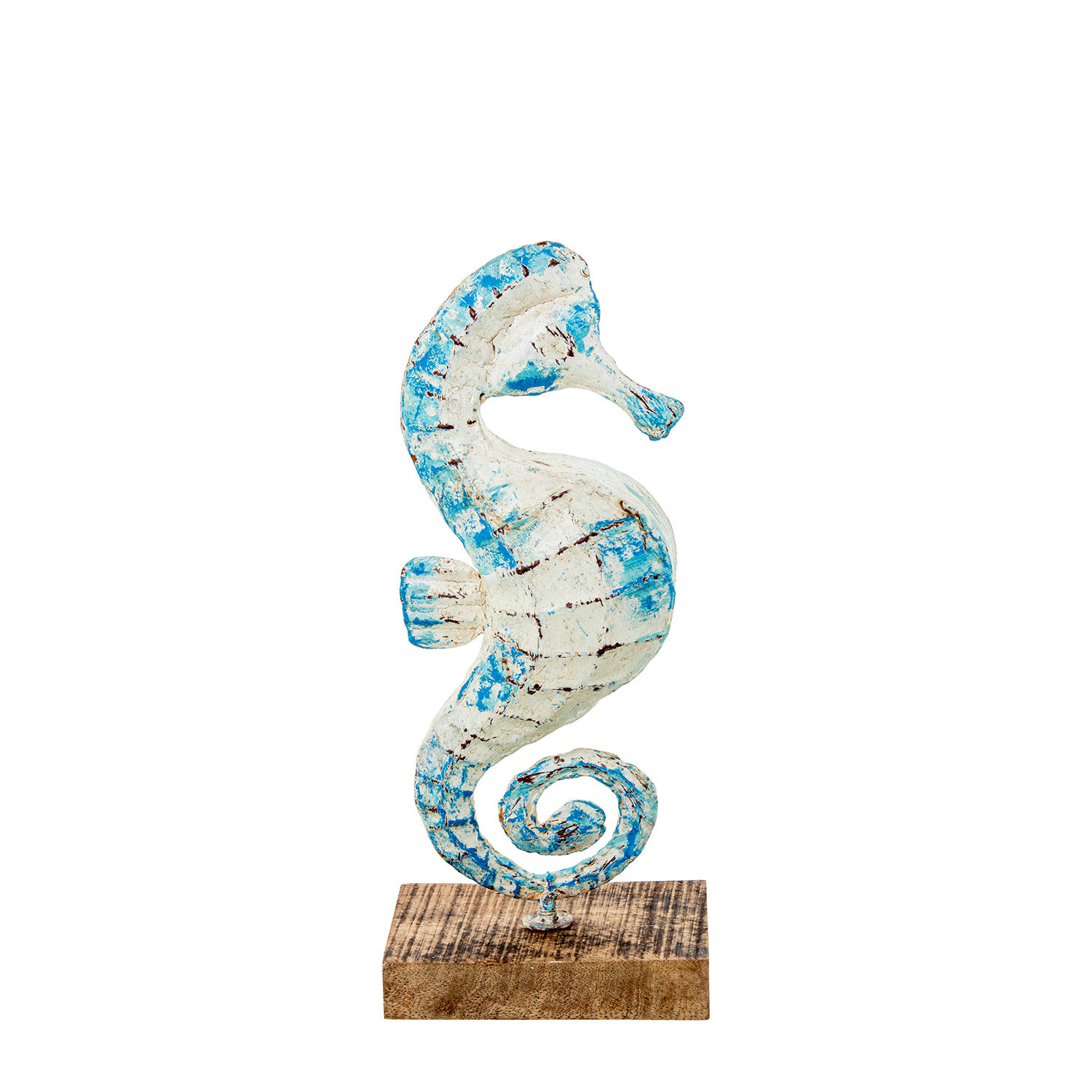 FIGURA CABALLITO DE MAR 35CM C47CM C/BASE MADERA