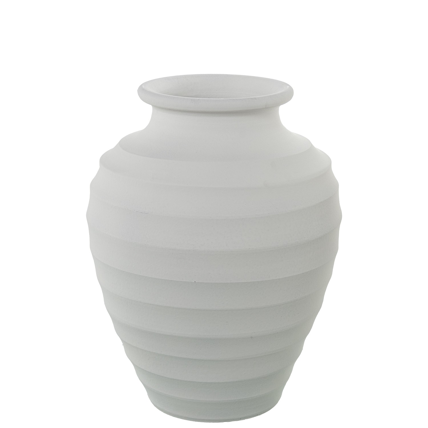 JARRÓN CERÁMICA 42CM ONDULADOBLANCO MATE