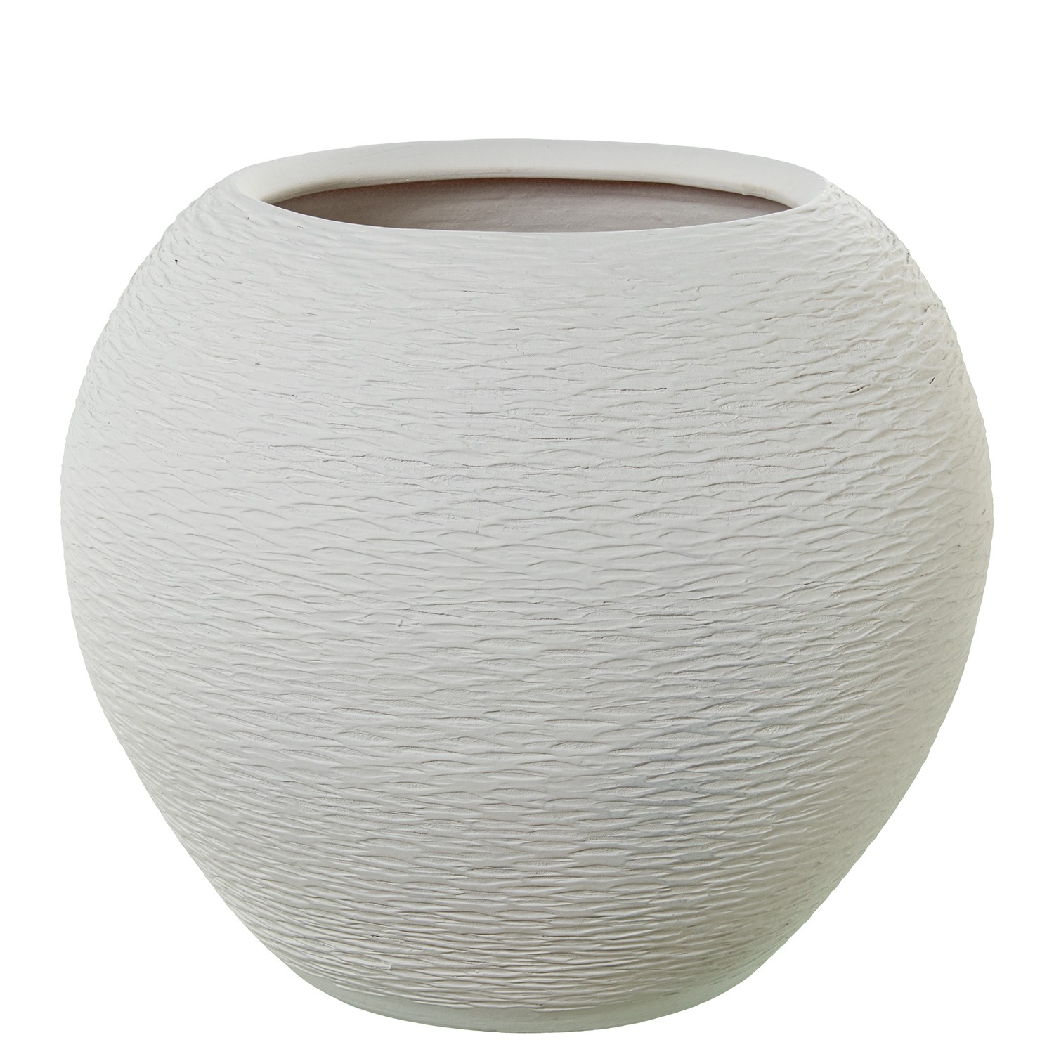 JARRON CERAMICA 40CM BLANCO ARO ARENA