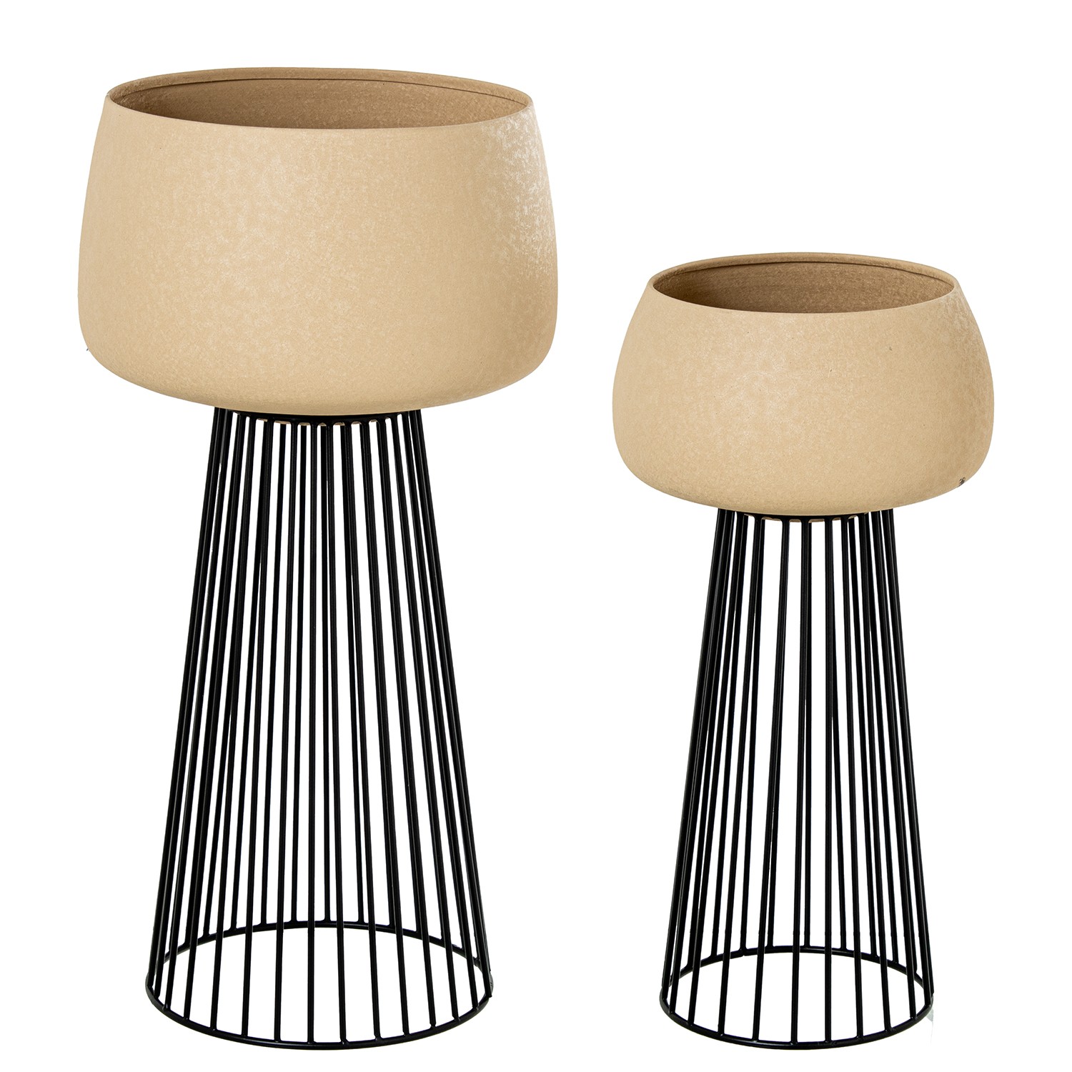 SET 2 MACETEROS METAL PATAS NE
