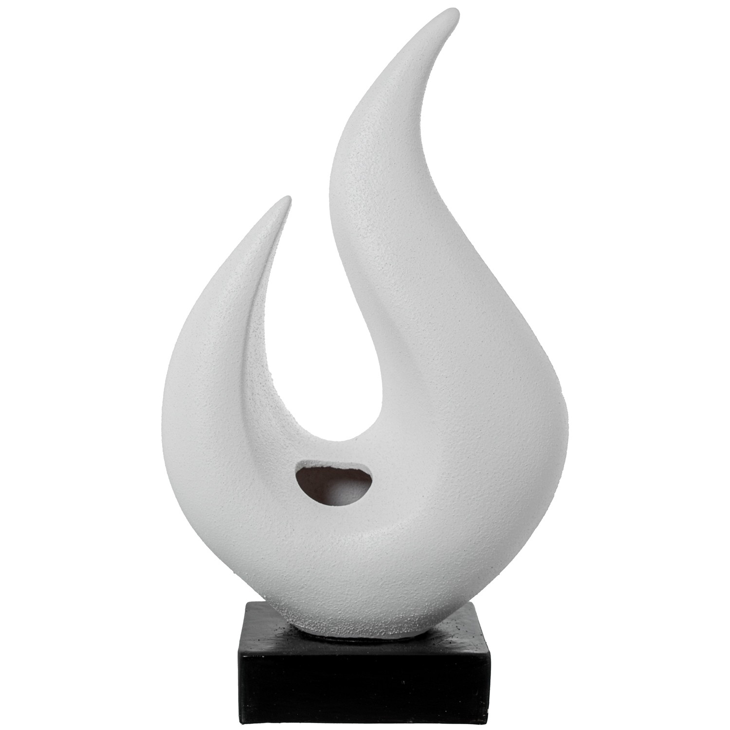 FIGURA ABSTRACTA CERÁMICA BLANERÁMICA BLANCO ARENA/DORADO
