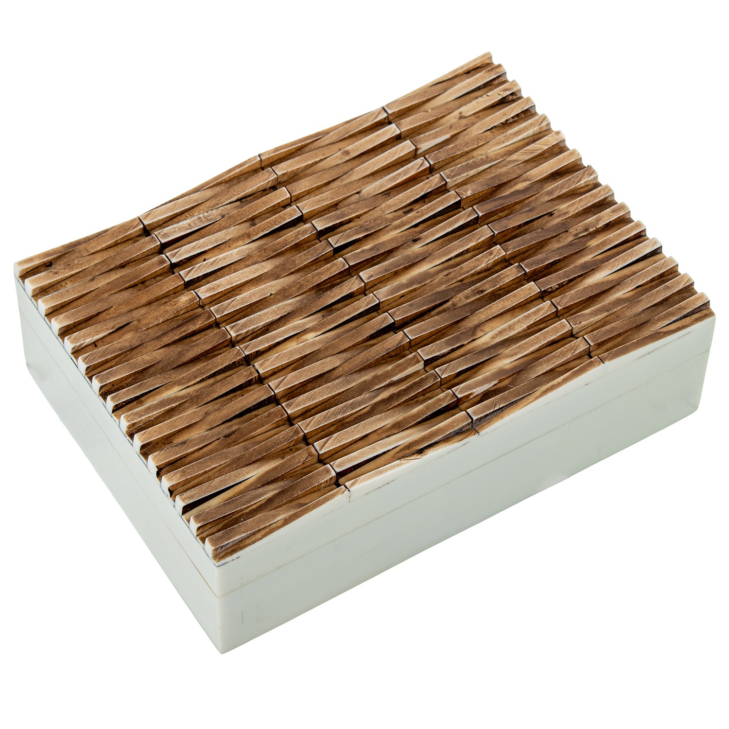 CAJA RESINA/HUESO C/BASE MADERO C/BASE MADERA