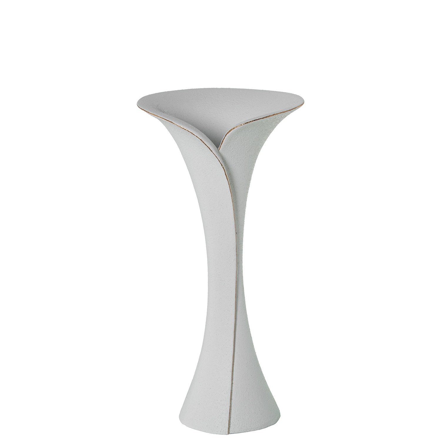 JARRON CERAMICA 43CM BLANCO/ORO ACABADO ARENA
